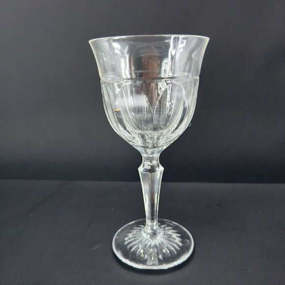 Josair Crystal Flute Drinking Glass Cup Goblet Marked On Bottom Clear Glass Vtg - Picture 2 of 12